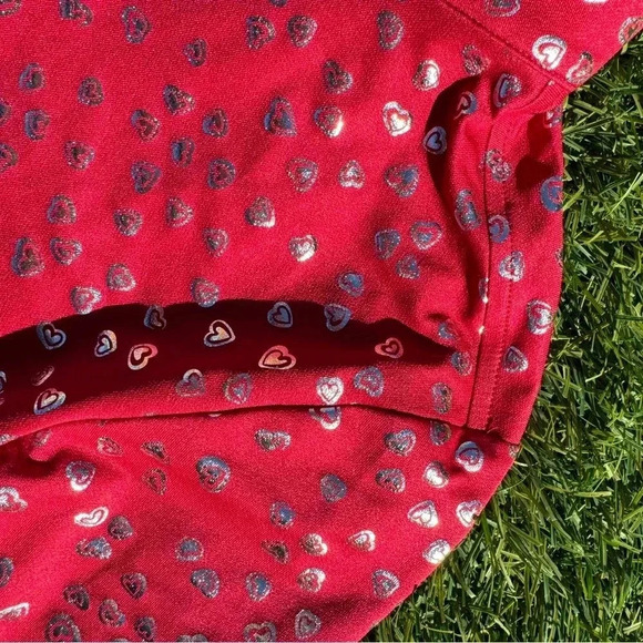 SanSoleil Sun Shirts Red Silver Heart Xs - Picture 2 of 3